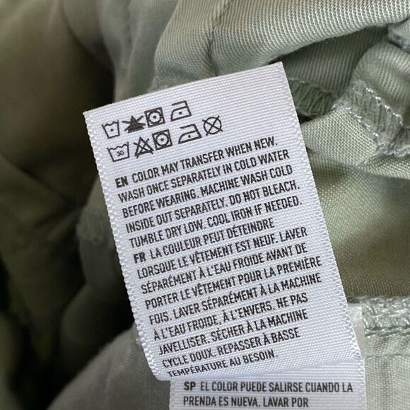 (6 Long) American Eagle Sage Green High Rise Cropped Ankle Wide Leg Belted Pants - Picture 6 of 6